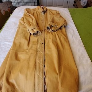 Women's knee length leather coat